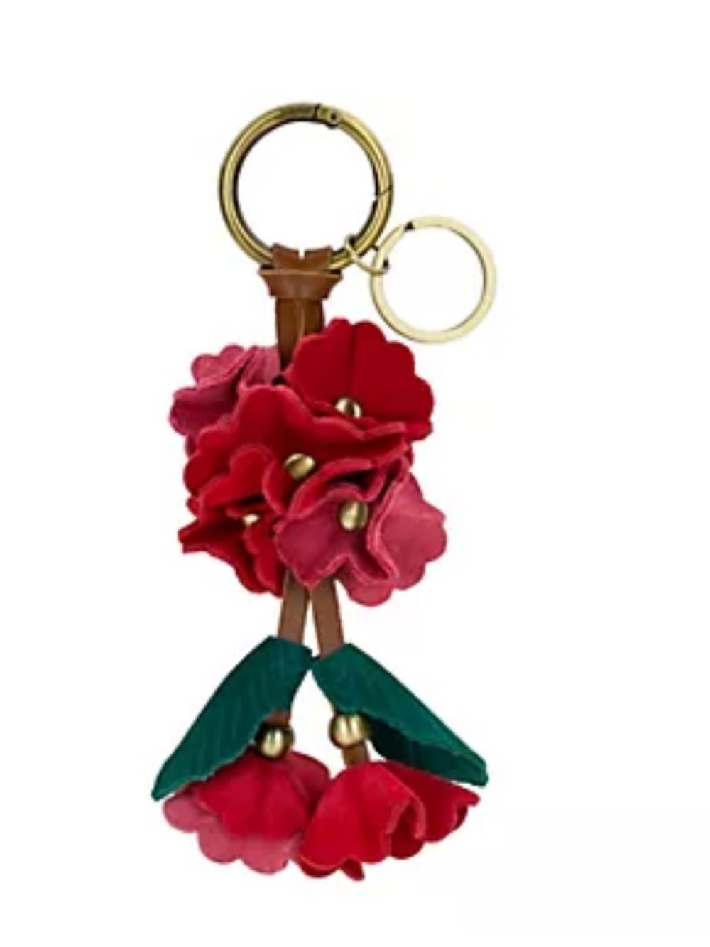 Patricia Nash Hydrangea Floral Leather Bag Charm Keychain, NWT